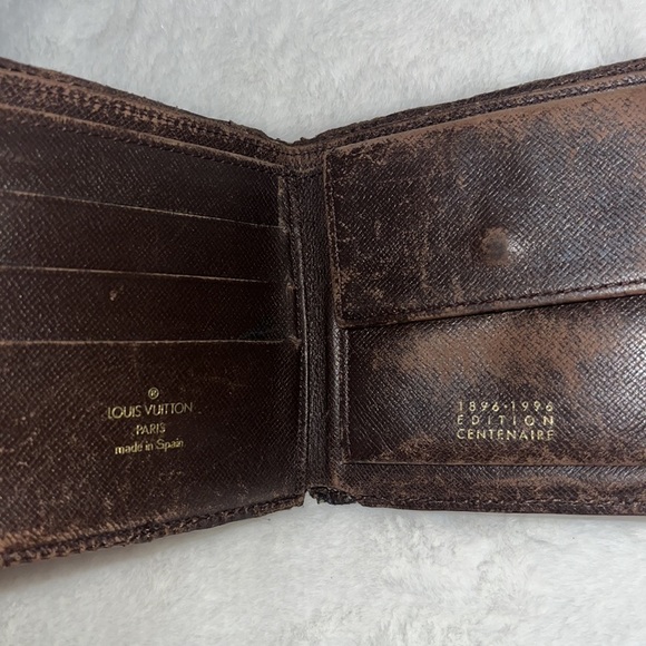 LOUIS VUITTON Authentic Rare Vintage Centenaire Edition Damier Ebene Bifold - Picture 6 of 9